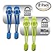LOCK LACES Elastic No Tie Shoe Laces (Pack of 2) One Size Fits All (Blue-Green)