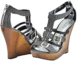 Qupid Lorane 05 Black Denim Women Wedge Sandals 51RmTjsAfwL. SL160 Qupid Lorane 05 Black Denim Women Wedge Sandals
