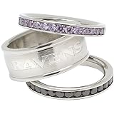 LogoArt Baltimore Ravens Crystal Stacked Ring Set of 3