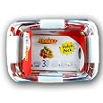 3 PIECE GLASS BAKEWARE SET (1-1.7QT, 1-2.3QT, AND 1-3QT BAKING DISHES)