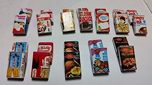 Dollhouse Miniature "Boxes" of Food, Pkg of 24 - 1 Inch Scale