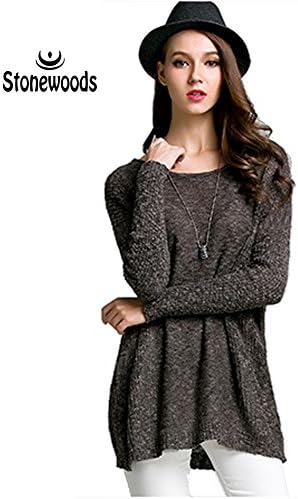 Stonewoods Women's Round Neck Long Sleeve Loose Knit Sweater