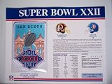 1987 Washington Redskins vs Denver Broncos NFL Super Bowl 22 (XXII) 1988 Doug Williams MVP Willabee Ward Patch and Stat Panel Card