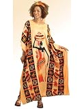 African Woman and Mudprint Designs Caftan Kaftan with Matching Headwrap - Available in Green, Ivory or Peach
