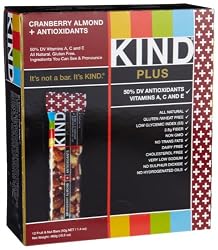 KIND PLUS, Cranberry Almond + Antioxidants, Gluten Free Bars (Pack of 12)