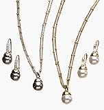 Avon Pearlesque Pendant Necklace Gift Set in Goldtone Goldtone