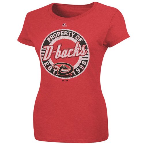 Majestic Arizona Diamondbacks Ladies Retroized Heathered T-Shirt - Sedona Red (Medium)
