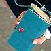 Envelope Wallet Purse Phone Case for iPhone 4 4S 5 5S Samsung S2 (Blue)