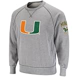 NCAA Miami Hurricanes Outlaw Crewneck Fleece (Heather Grey, Large)