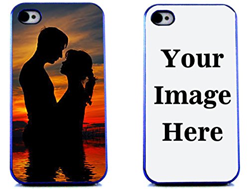 Iphone 4 Case, Iphone 4s Case, Boho Tronics Personalized Custom Picture Phone Case Customizable (Iphone 4 / Iphone 4s) (Blue)