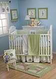 Kelly Rightsell Petite Playmates 4 Piece Crib Bedding Set, Sage Green