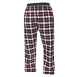 Black and Pink tartan plaid check flannel cotton pants for lounging, sleep, sports. Unisex relaxed fit, exposed elastic waist
