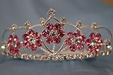 (SMALL)Elegant Bridal Wedding Tiara Crown with Crystal Party Accessories DH5764(LIGHT PINK)