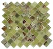 1x1 GREEN ONYX diamond Polished Mosaic Tiles Meshed on 12x12 sheets