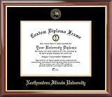 Northeastern Illinois Univ. Golden Eagles - Embossed Seal - Mahogany Gold Trim - Diploma Frame
