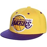 NBA adidas Los Angeles Lakers Gold-Purple 210 Fitted Flat Brim Hat (Small/Medium)