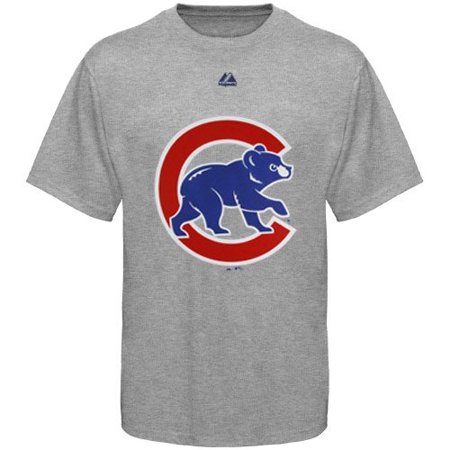 MLB Chicago Cubs Adult Short Sleeve Basic Tee (Steel Heather, Medium)