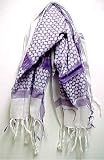 Purple / White Arab Kafiyah Head Scarf Shemagh