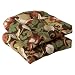 Pillow Perfect Outdoor Brown/Green Tropical Wicker Seat Cushions, 2-Pack