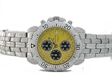 Image of Oskar Emil Caesium yellow gents chronograph watch with rotating bezel