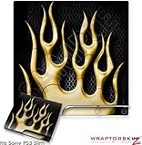 Sony PS3 Slim Skin - Metal Flames Yellow