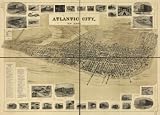 Atlantic City, New Jersey., large historic panoramic map reprint 50x36