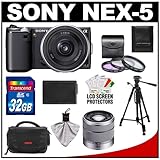 Sony Alpha NEX-5 Digital Camera Body & E 16mm f/2.8 Lens (Black) & 18-55mm  ....