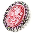 July Birthstone Pink Beauty Cameo Brooches And Pins Vintage