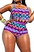 Pink Queen Women's Plus Size Swimwear Criss Cross High Waist Swimsuit Bikini Set