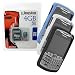 Combo of Blue, White, Black Skin Cover Case and Kingston 4GB microSDHC Class 4 Memory Card with SD Adapter for Blackberry Curve 8300 8310 8320 8330
