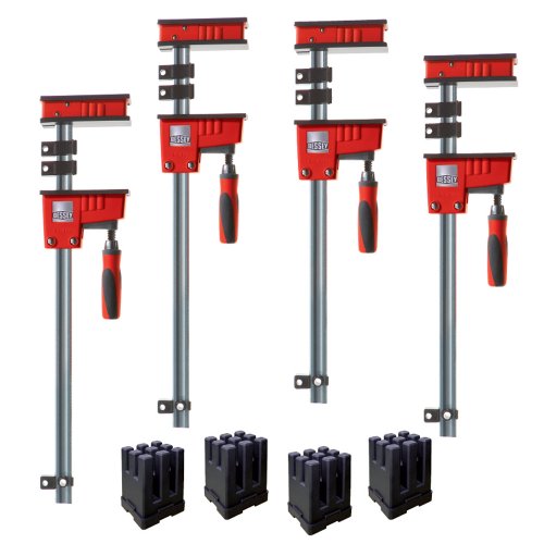 Bessey KRK2440 K Body REVO Fixed Jaw Parallel Clamp Kit Includes: 2-24-inch, 2-40-inch K Body Clamps and 1 set of KP Blocks