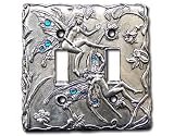 Fairy - Royal Blue Switch Plate - Pewter / 2 Toggle