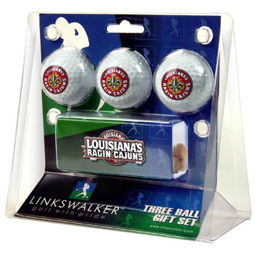 Louisiana Lafayette Ragin Cajuns Ncaa 3 Golf Ball Gift Pack W/ Hat Clip