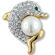 Acrylic Pearl Dolphin Animal Brooch Pin