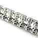 Felix Perry Men's Heavy Biker Motorcycle Chain Link Bracelet Stainless Steel Silver Polished 8.78 Inch