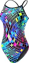 Hot Sale TYR SPORT Women's Disco Inferno Diamondfit Swimsuit, Rainbow, Size 30