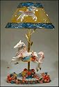 Carousel Horse Candle Lamp with Metal Shade (AC)