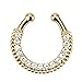 BodyJ4You Septum Hanger Fake Nose Ring Non-Piercing CZ Crystals Imitation Piercing