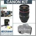Canon EF 24-70mm f/2.8L USM AF Lens Kit, USA with Tiffen 77mm Wide Angle Filter Kit, Lens Cap Leash, Professional Lens Cleaning Kit,