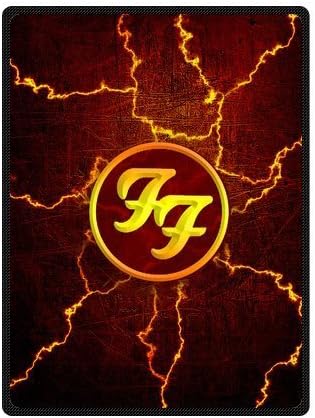 Super Soft Fuzzy Fur Warm Foo Fighters Logo FF Lightning Pattern Plush Throw Blanket 50 X 80 inches