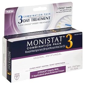 Monistat Combination Pack Vaginal Antifungal, 3-Day Treatment