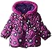 Pink Platinum Baby Girls' 3 Bows Floral Print Puffer