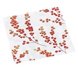 Caspari Berry Branches Paper Guest Towel Package, Pearl and Red