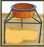 Melia Raised Wrought Iron SINGLE Dog Feeder - Three Point - MEDIUM