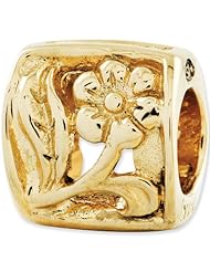 Reflection Beads 14kt Yellow Gold Window Box Flower Bead
