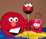 Elmo Birthday Party Sesame Street Decoration Centerpiece Set - Elmo Card Box, Topiary and 6ct Gift Bag Set