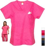 Dickies Medical Uniforms V-Neck Tunic Top w/ Logo Handkerchief