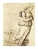 Sepia Woman Dancing - Pietro V. Perugino Art Print Poster 11 x 15