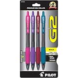Pilot G2 Retractable Premium Gel Ink Roller Ball Pens, Bold Point, Assorted Colors, 4-Pack (31651)