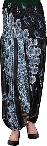 Hathooti Women's Satin Patiala Free Size Black